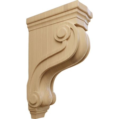 Ekena Millwork 3 7/8"W x 8"D x 13"H Boston Traditional Scroll Corbel, Cherry COR03X08X13TSCH